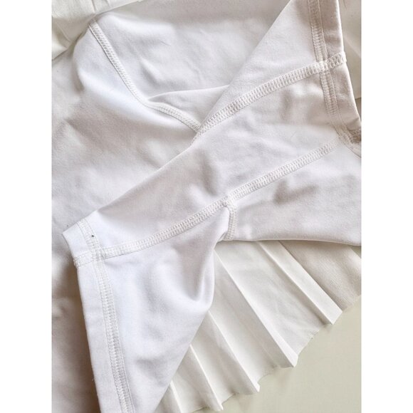 VARLEY Carina White Stretch Technical Weave Pleated Tennis Dress, Size L - Picture 10 of 16